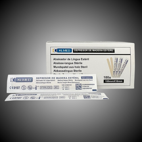 Depressores de madeira estéreis