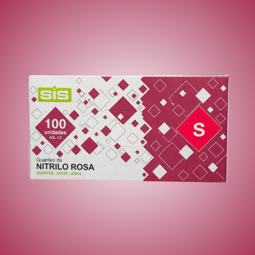 Luvas de nitrilo rosa 