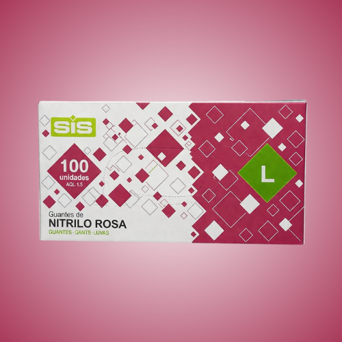 Guantes Nitrilo Rosa Talla L
