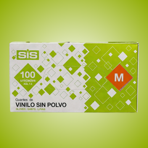 Guantes Vinilo Transparente Sin Polvo Talla M