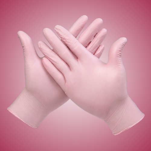 Luvas de nitrilo rosa 