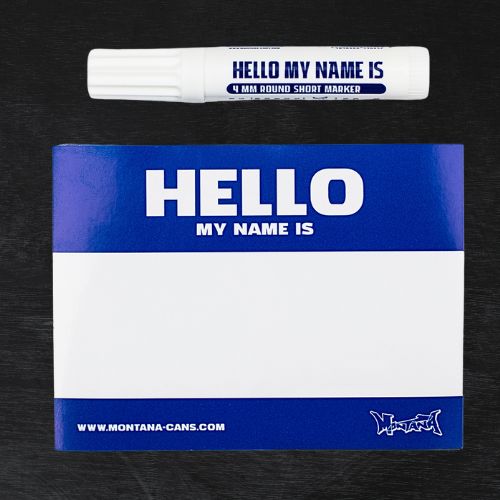 Montana "Hello my name is..." Sticker Packs Blue 100 units