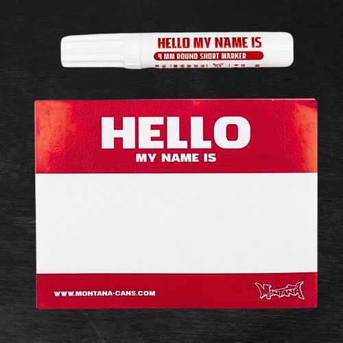 Montana "Hello my name is..." Sticker Packs Red 100 units