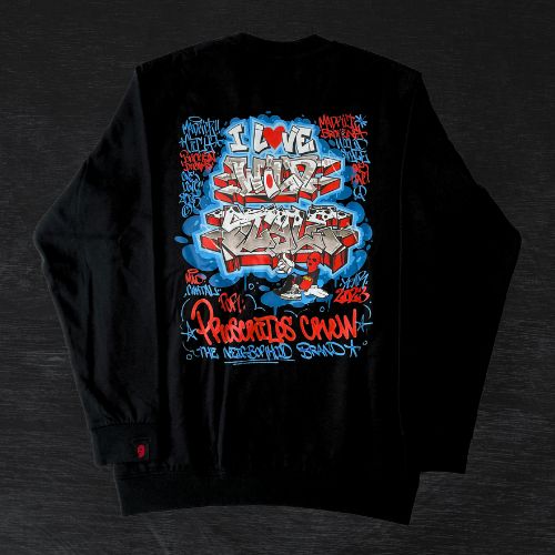 Sweatshirt Black Graffiti Crew Outlaw